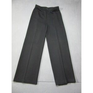 St. John Caviar Pants Womens 8 Black Santana Knit Wide Leg High Rise Designer